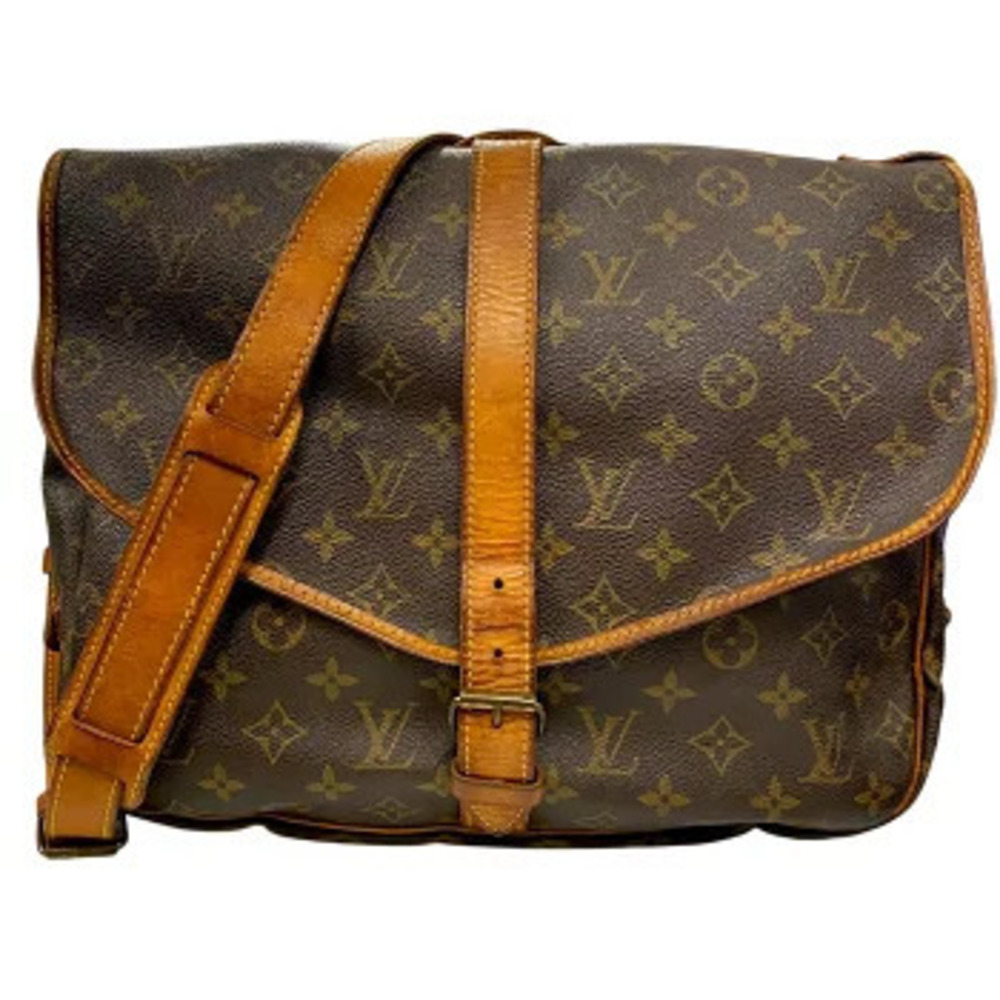 LOUIS VUITTON Saumur Monogram Shoulder Bag Brown